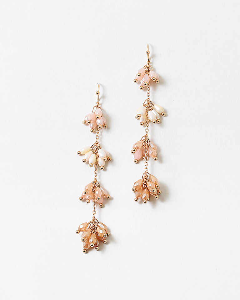 Blue Suede Jewels Beaded Drop Earrings