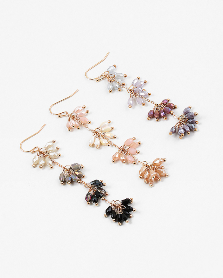 Blue Suede Jewels Beaded Drop Earrings