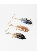 Blue Suede Jewels Beaded Drop Earrings