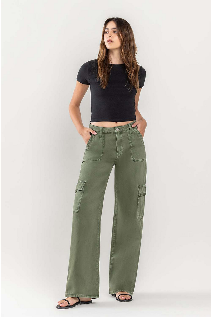 Vervet by Flying Monkey Wide Leg Cargo Utility Pants