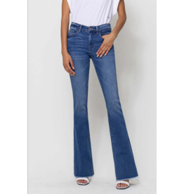 Vervet by Flying Monkey Mid Rise Mini Flare with Raw Hem Jeans