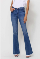 Vervet by Flying Monkey Mid Rise Mini Flare with Raw Hem Jeans