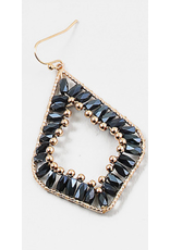 Blue Suede Jewels Beaded Teardrop Earrings