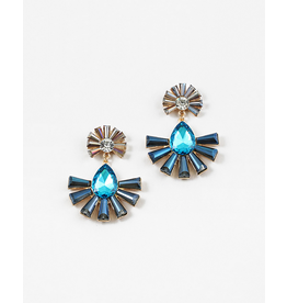 Blue Suede Jewels Crystal Statement Earrings