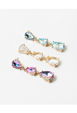 Blue Suede Jewels Crystal Teardrop Statement Earrings