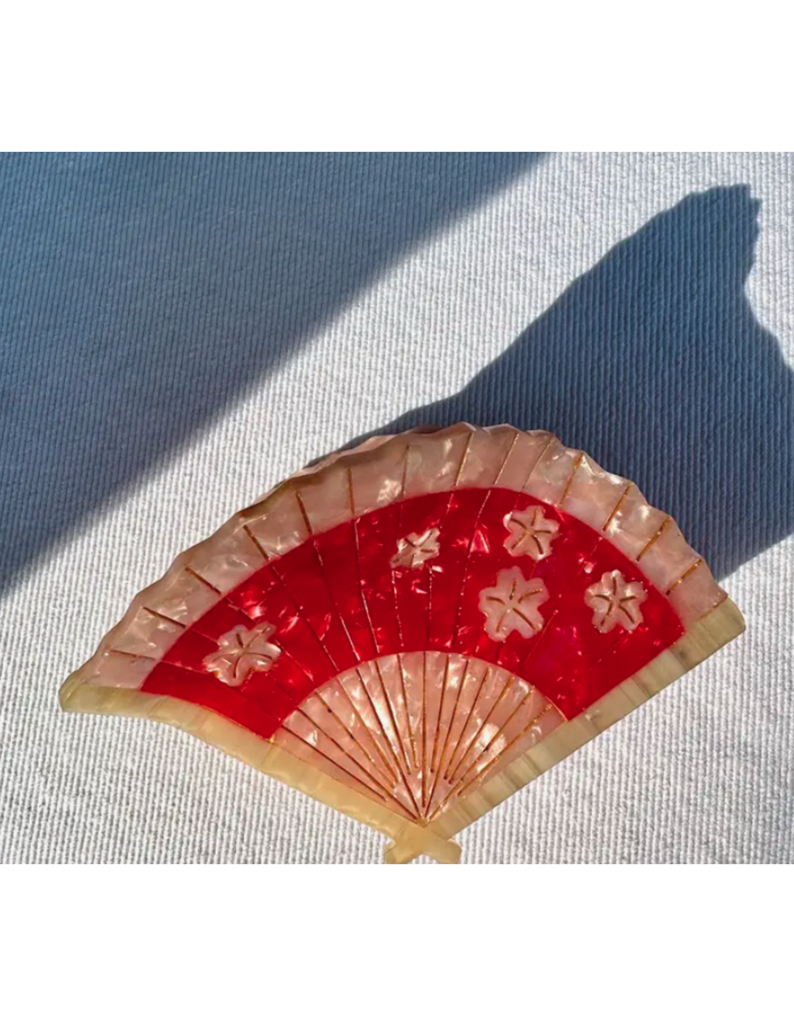 Solar Eclipse Hand-Painted Blossom Fan Hair Clip