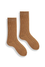 Lisa B Women's chunky cable wool cashmere crew socks