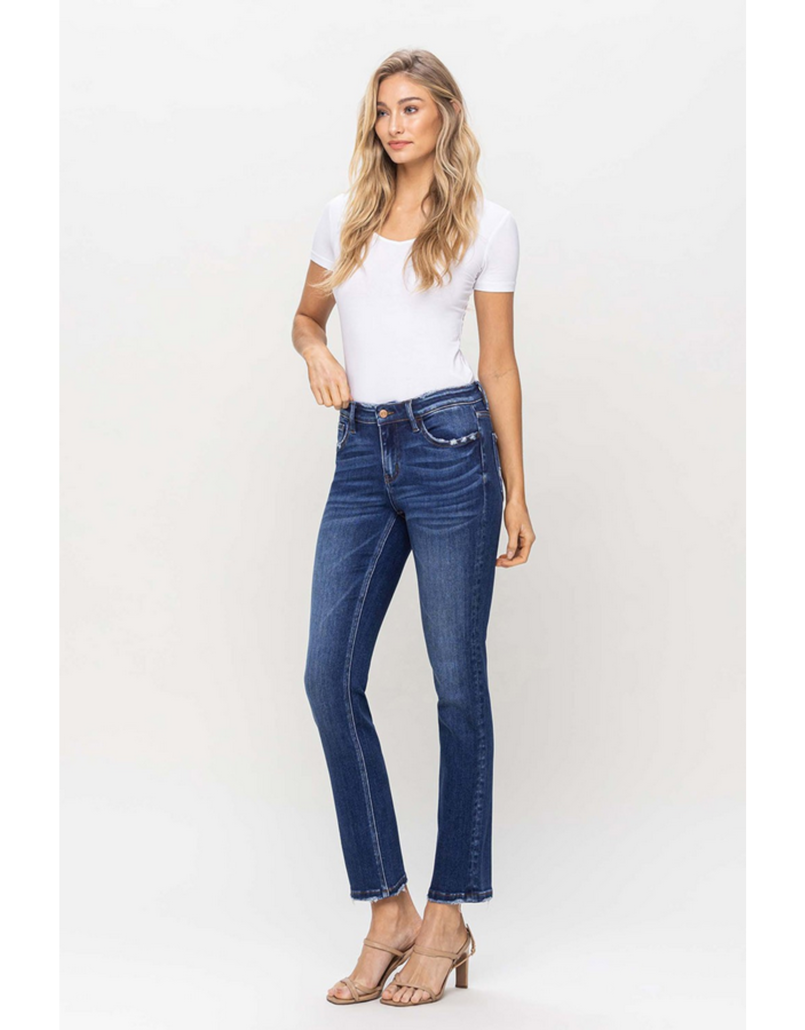 Flying Monkey Mid Rise Slim Straight Ankle Jeans