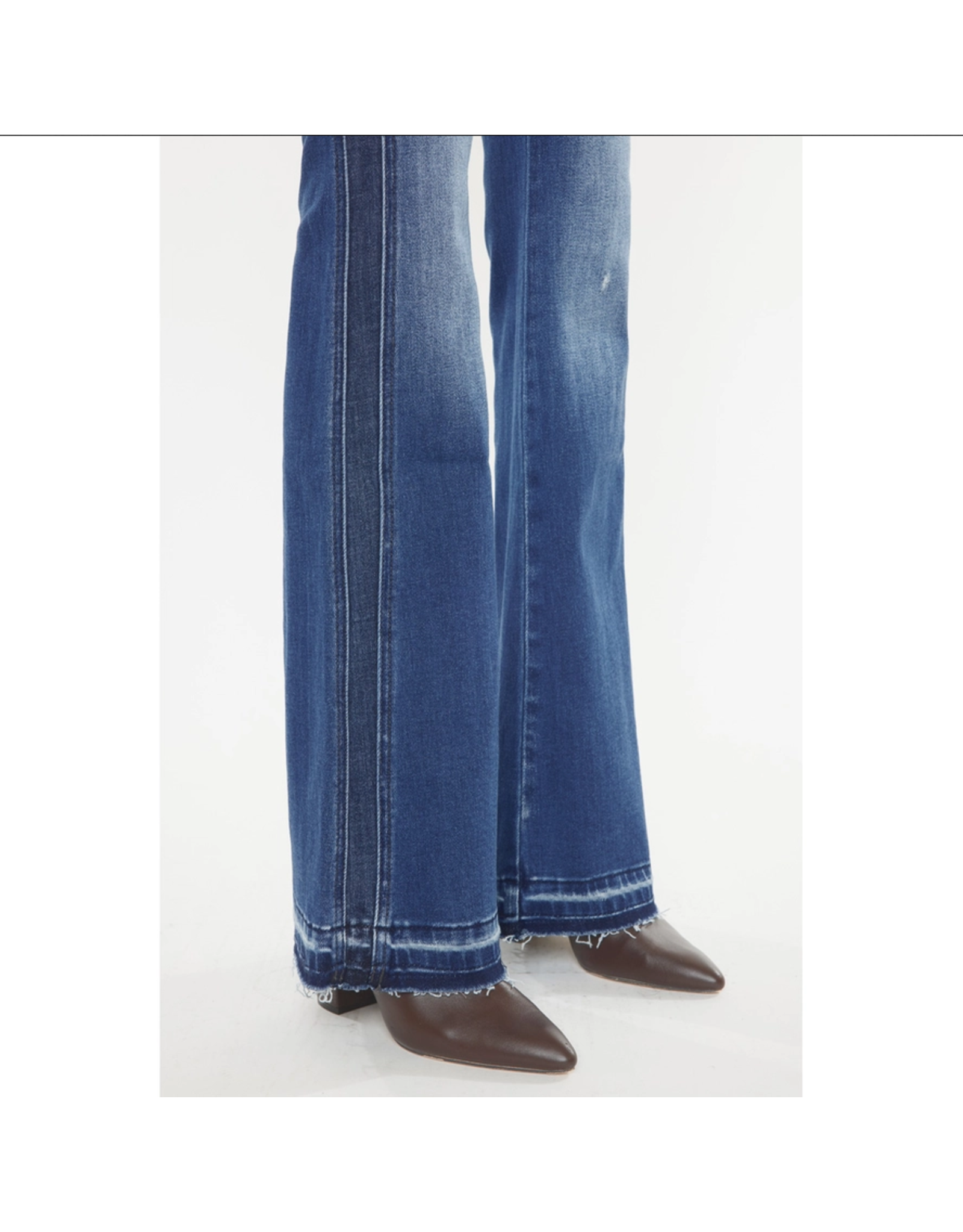 Kancan High Rise Flare Jeans with Side Detail