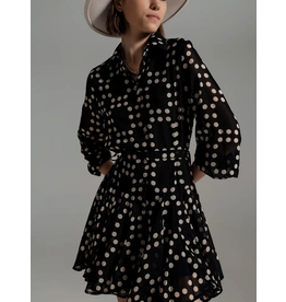 Q2 Fit & Flare Polka Dot Dress