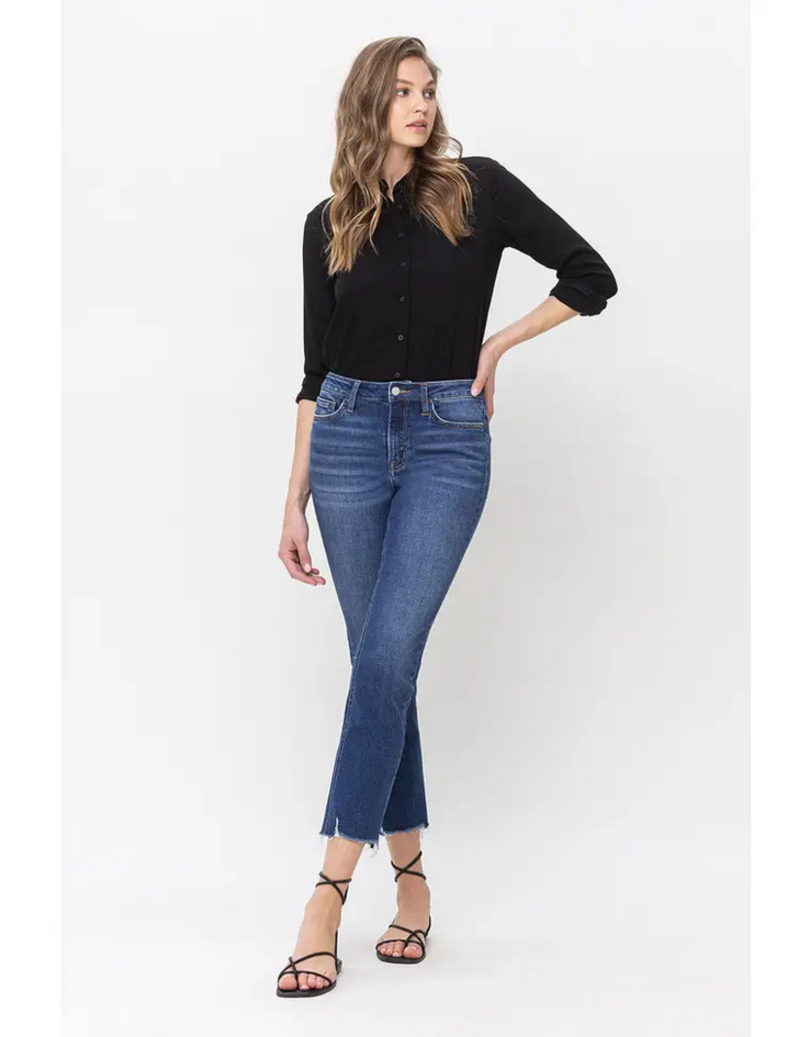 Flying Monkey High Rise Crop Slim Straight Jeans