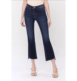 Vervet by Flying Monkey High Rise Step W Raw Hem Crop Flare Jeans