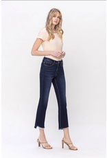 Vervet by Flying Monkey High Rise Step W Raw Hem Crop Flare Jeans