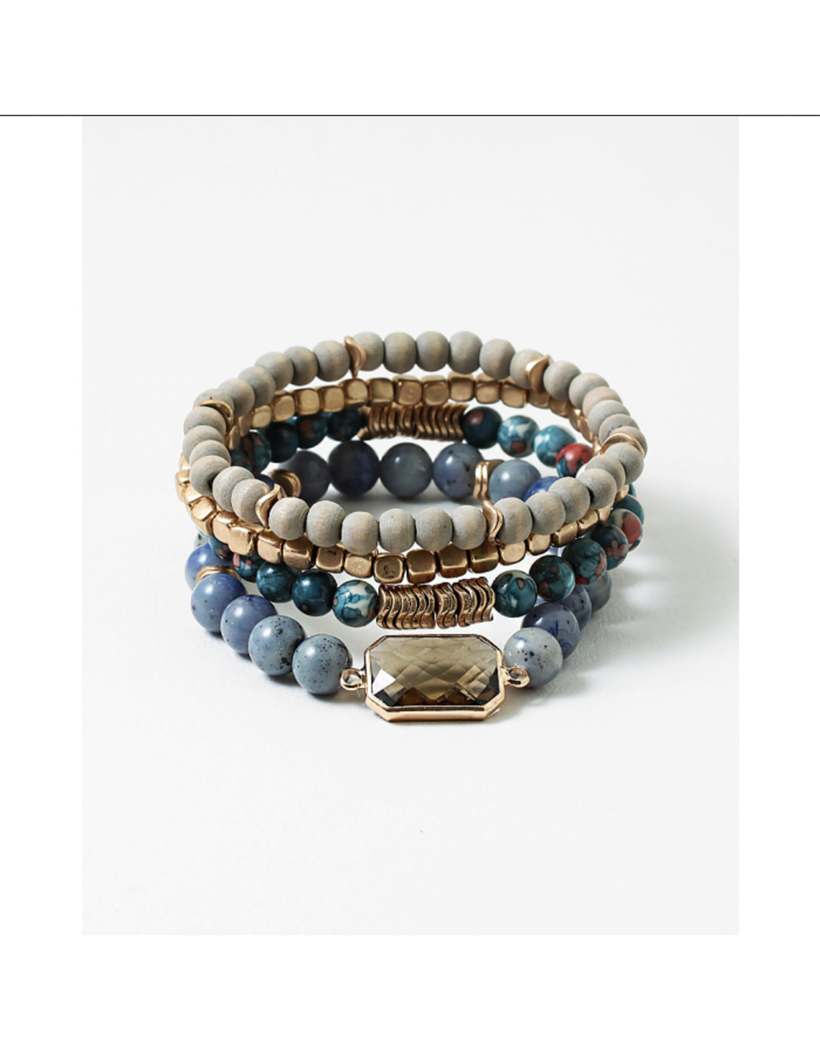 Blue Suede Jewels Stretch Bracelet Set