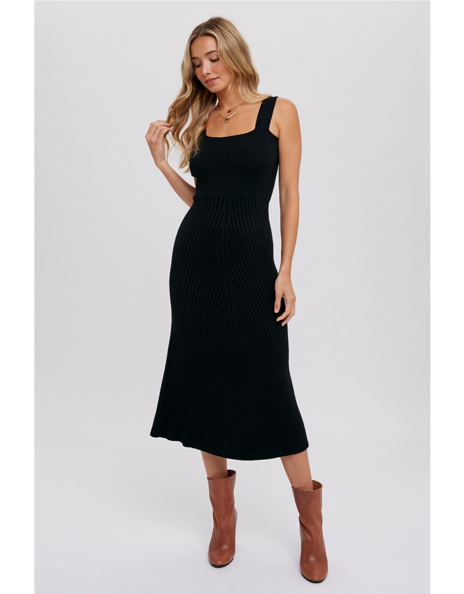 Square Neck Midi Dress