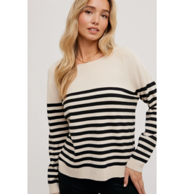 Bluivy Striped Knit Sweater Top