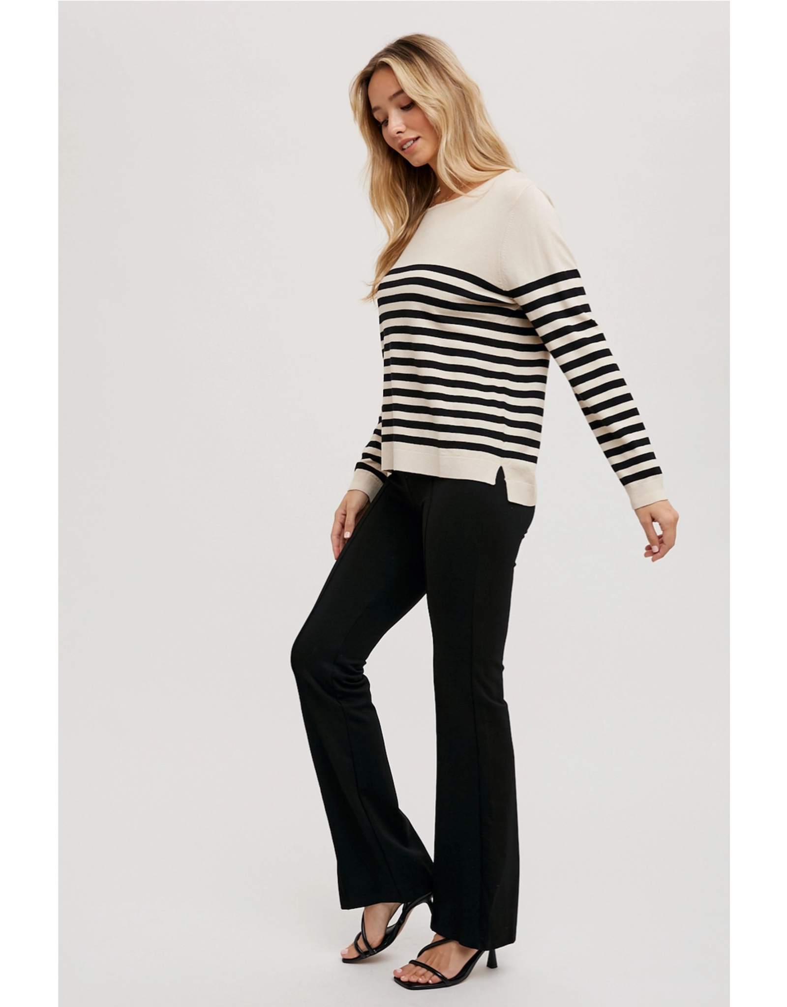 Bluivy Striped Knit Sweater Top