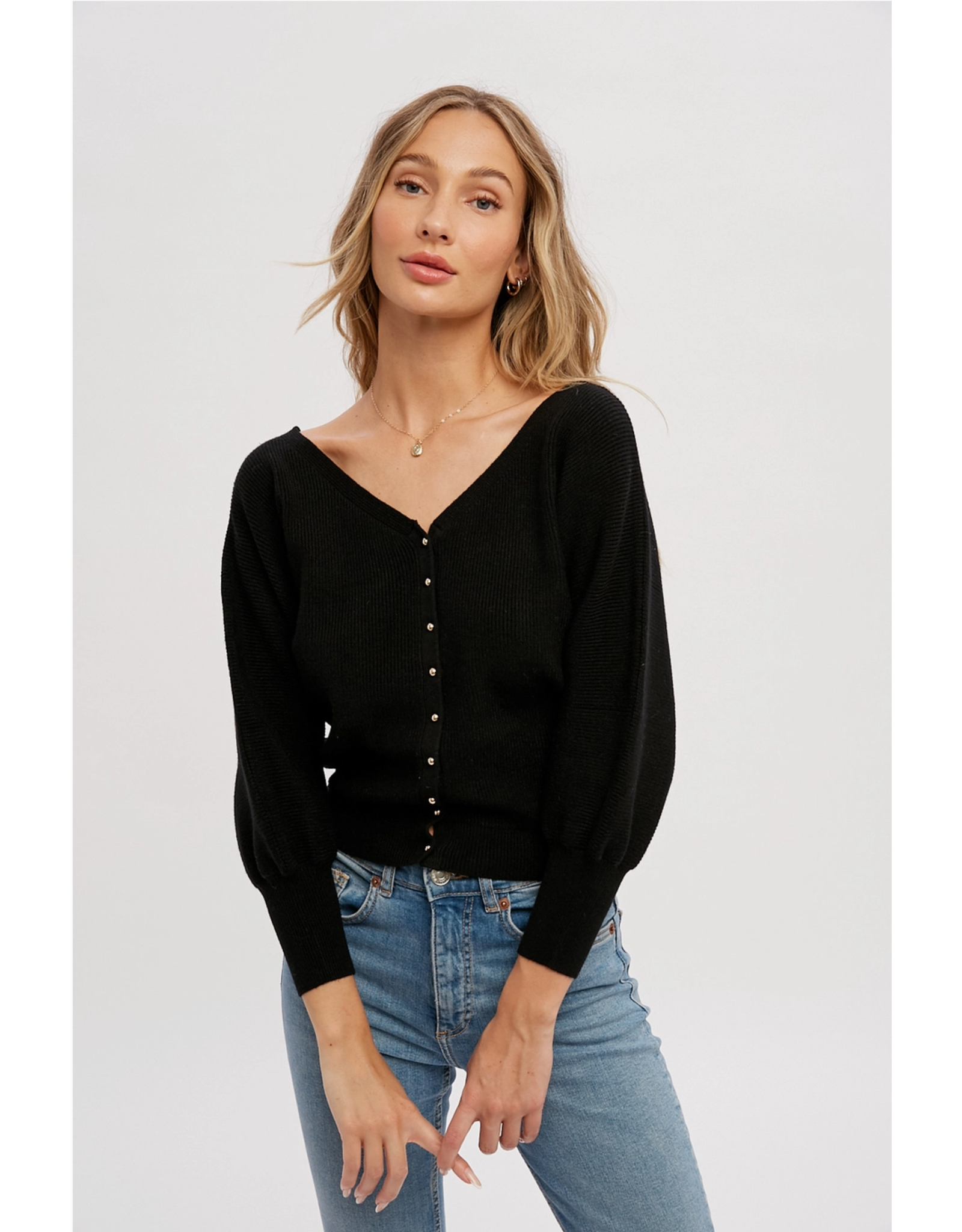 Bluivy V-Neck Button Up Pullover