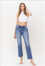 Flying Monkey High Rise Straight Jeans with Raw Hem