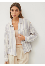 Be Cool Striped Button Down Blouse