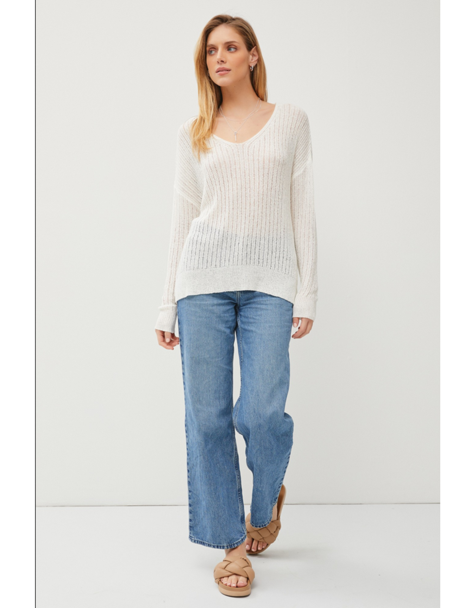 Be Cool V Neck Lightweight Sweater