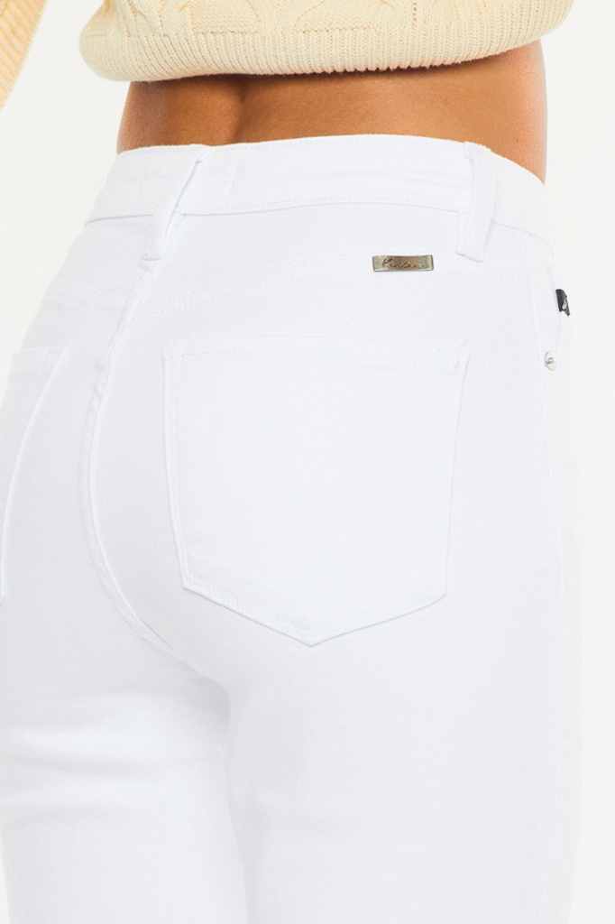 Kancan High Rise Slim Straight White Jeans
