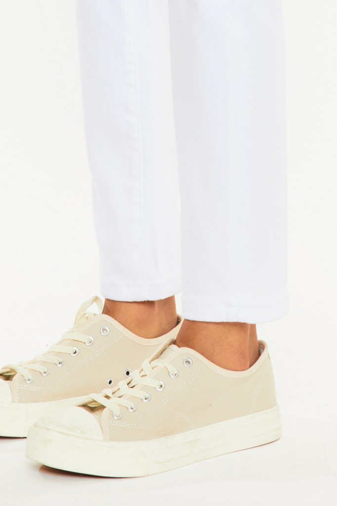 Kancan High Rise Slim Straight White Jeans