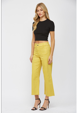 Mica Denim Cropped Wide Leg Jeans with Front Pockets