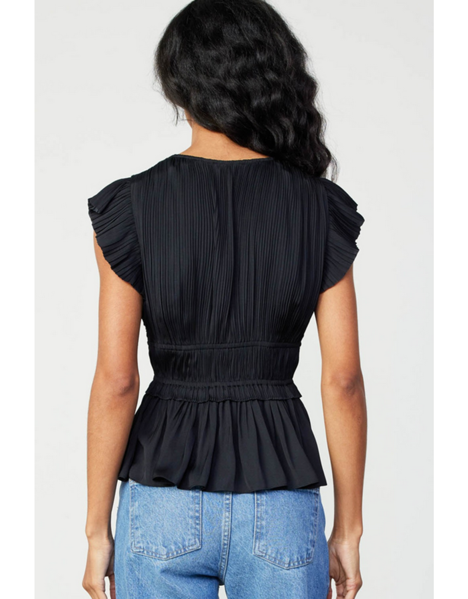Current Air Pleated Peplum Blouse