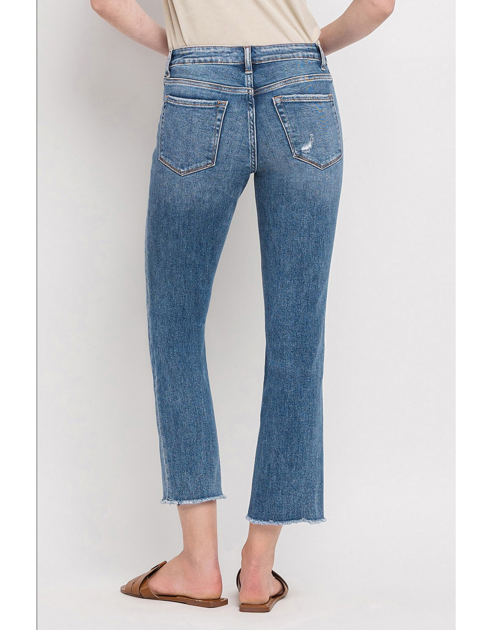 Vervet by Flying Monkey Mid Rise Straight Cropped Jeans