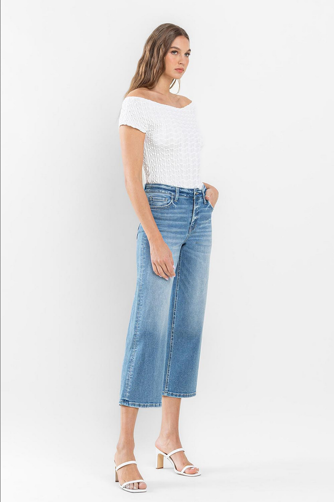 Flying Monkey High Rise Crop Wide Leg Jeans