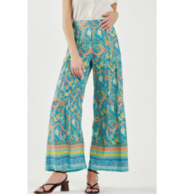 Current Air Tiered Wide Leg Paisley Pants