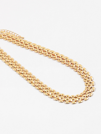 Blue Suede Jewels Watch Chain Statement Necklace