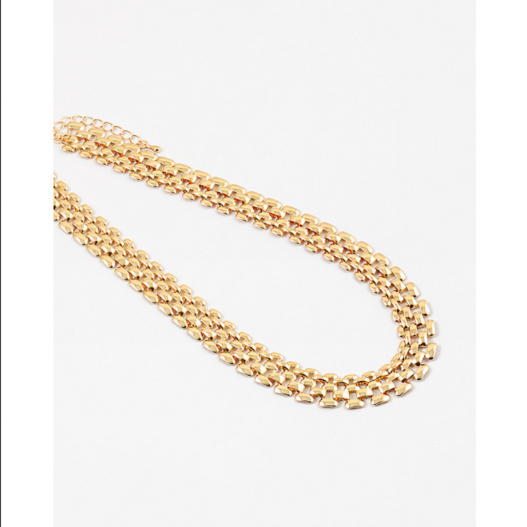 Blue Suede Jewels Watch Chain Statement Necklace