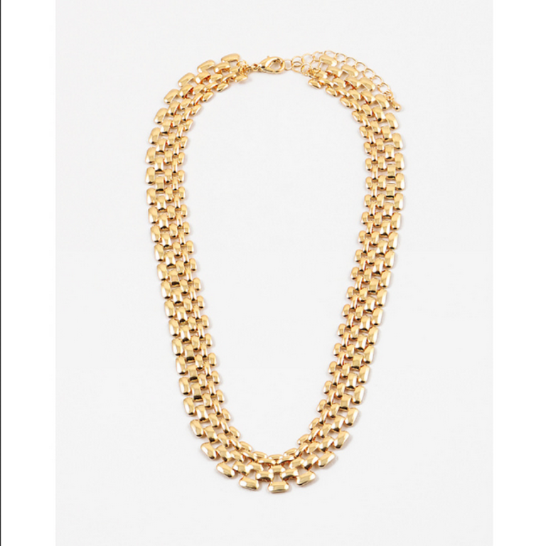 Blue Suede Jewels Watch Chain Statement Necklace