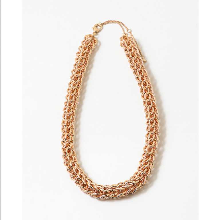 Blue Suede Jewels Statement Gold Link Necklace