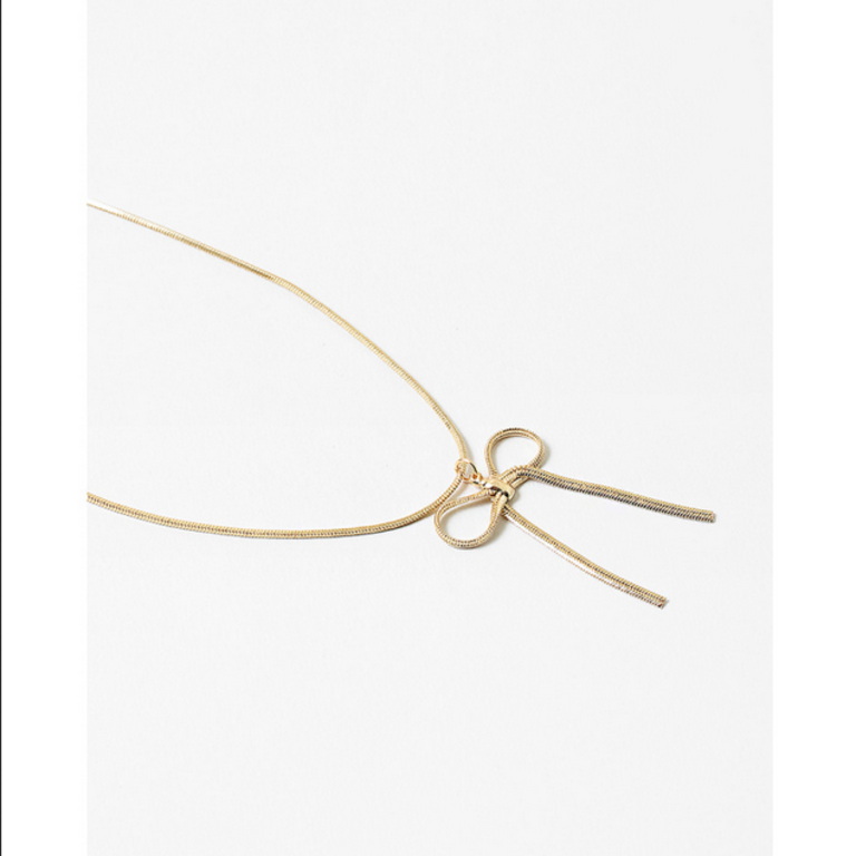 Blue Suede Jewels Simple Bow Pendant Necklace