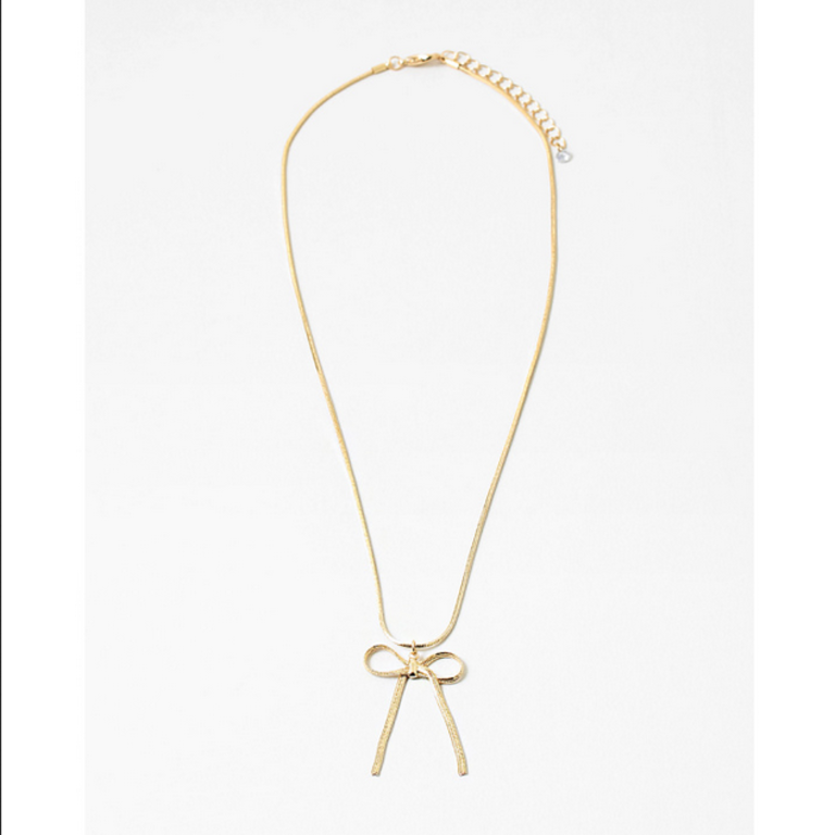 Blue Suede Jewels Simple Bow Pendant Necklace