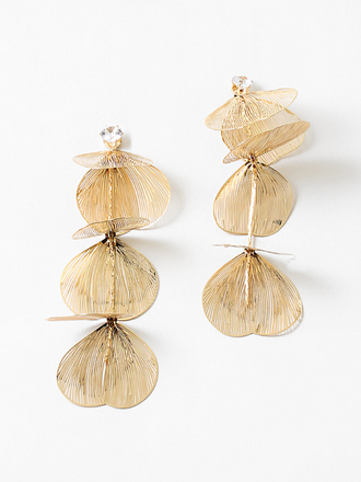 Blue Suede Jewels Flower Petal Fillagree Earrings Blue Suede Jewels Flower Petal Fillagree Earrings