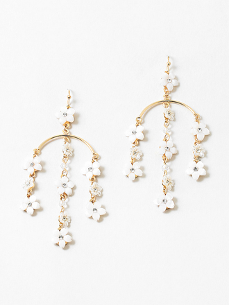 Blue Suede Jewels Flower Chandelier Earrings Blue Suede Jewels Flower Chandelier Earrings