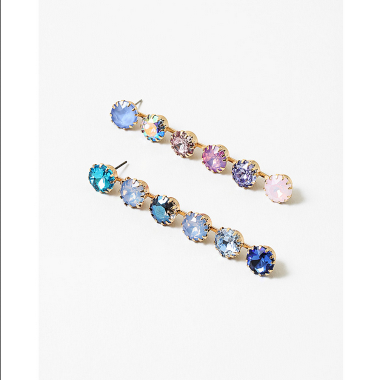 Blue Suede Jewels Crystal Drop Earrings