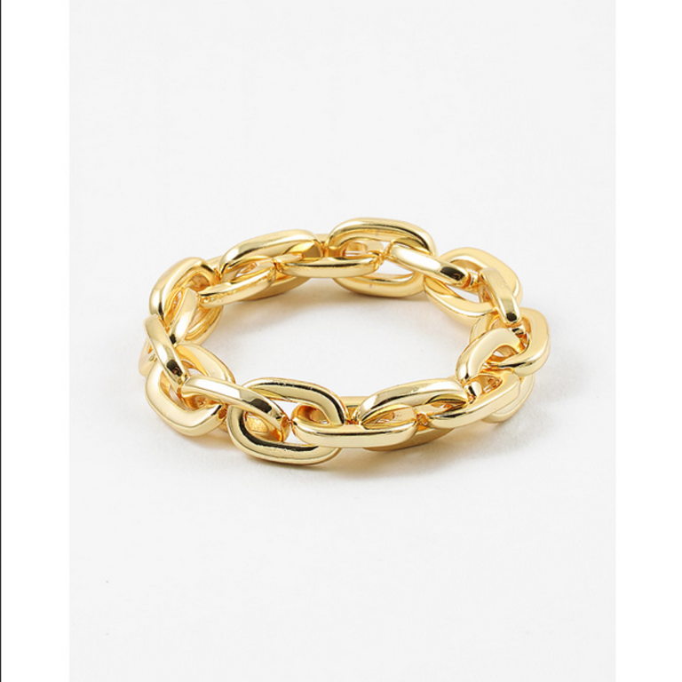 Blue Suede Jewels Gold Chain Link Stretch Bracelet