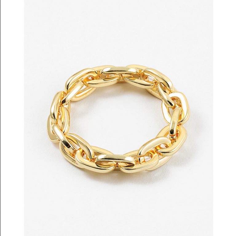 Blue Suede Jewels Gold Chain Link Stretch Bracelet