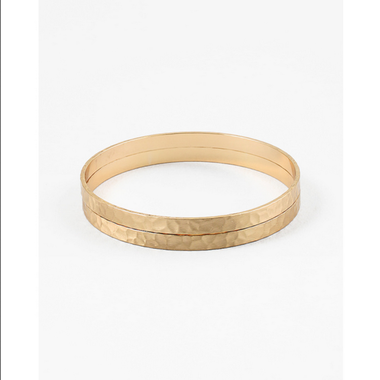 Blue Suede Jewels Hammered Bangle - Set of 2