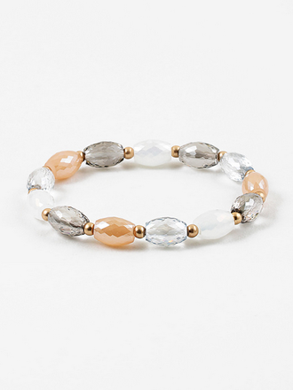 Blue Suede Jewels Beaded Stretch Bracelet