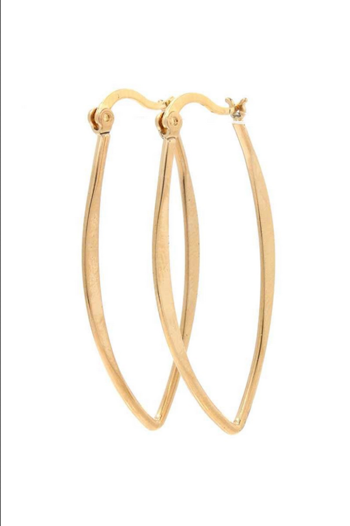 Secret Box Pointed Oval Drop Earrings