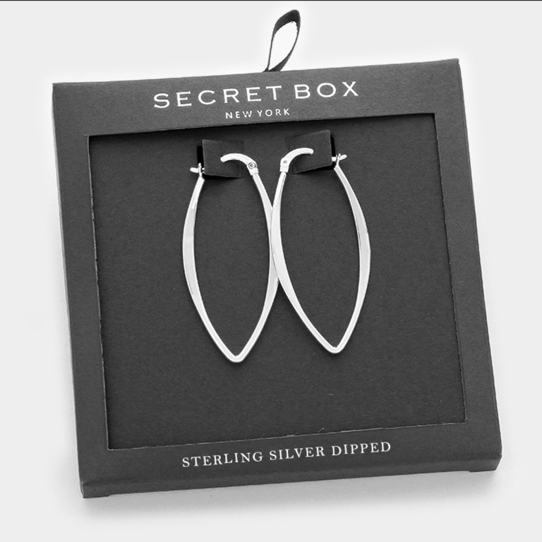 Secret Box Pointed Oval Drop Earrings
