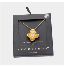 Secret Box 14K Gold Dipped Flower Pendant Necklace