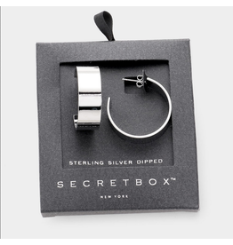 Secret Box Sterling Silver Dipped Half Hoop Earrings