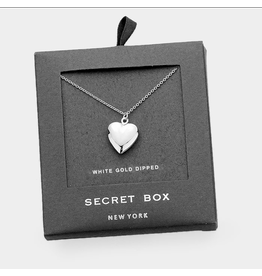 Secret Box Heart Locket Pendant Necklace